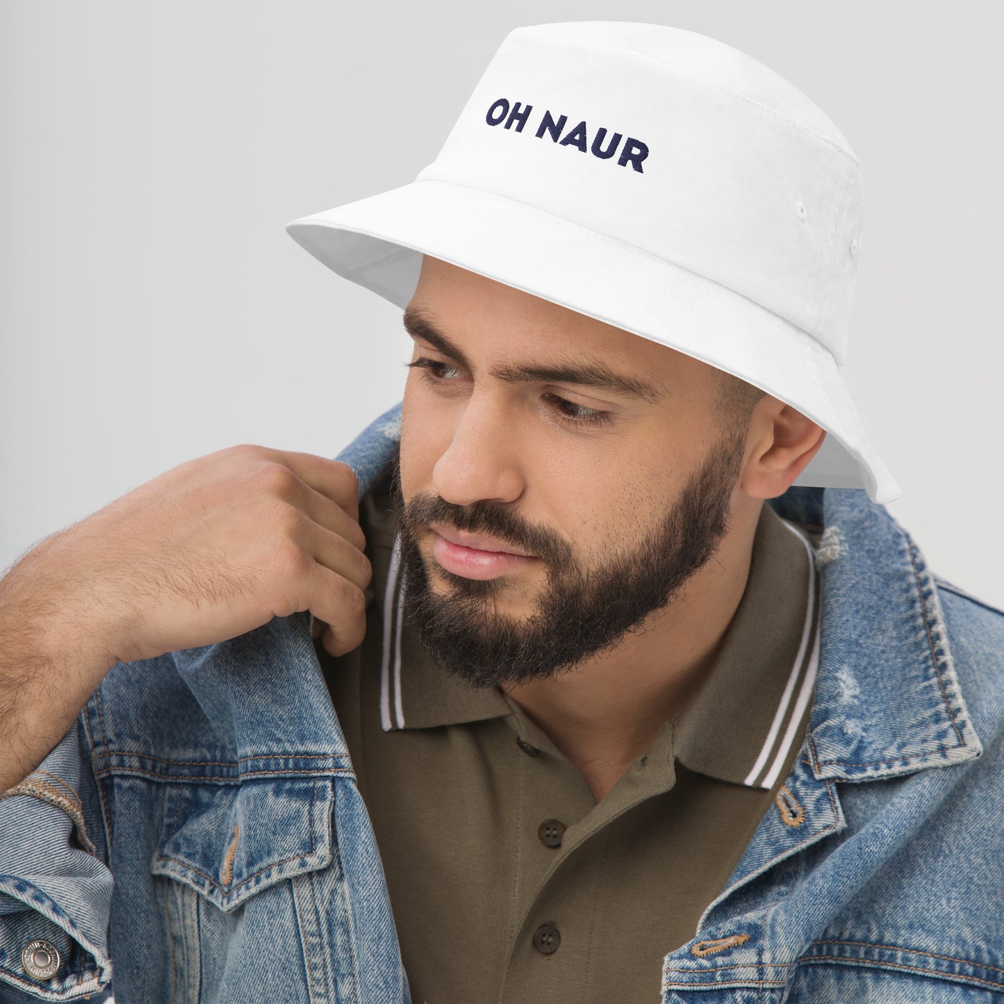 Oh Naur White Bucket Hat