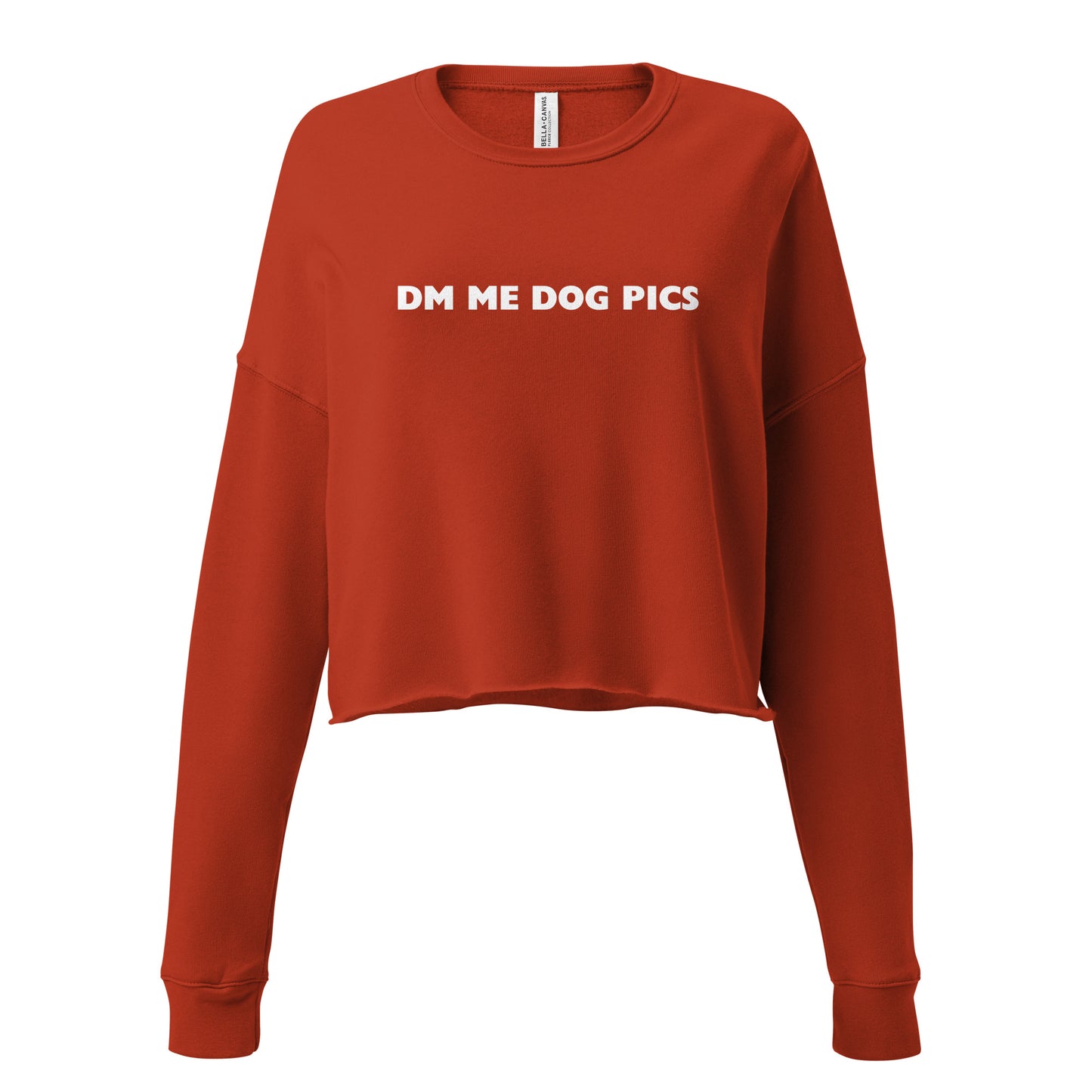 DM Me Dog Pics Crop Sweatshirt