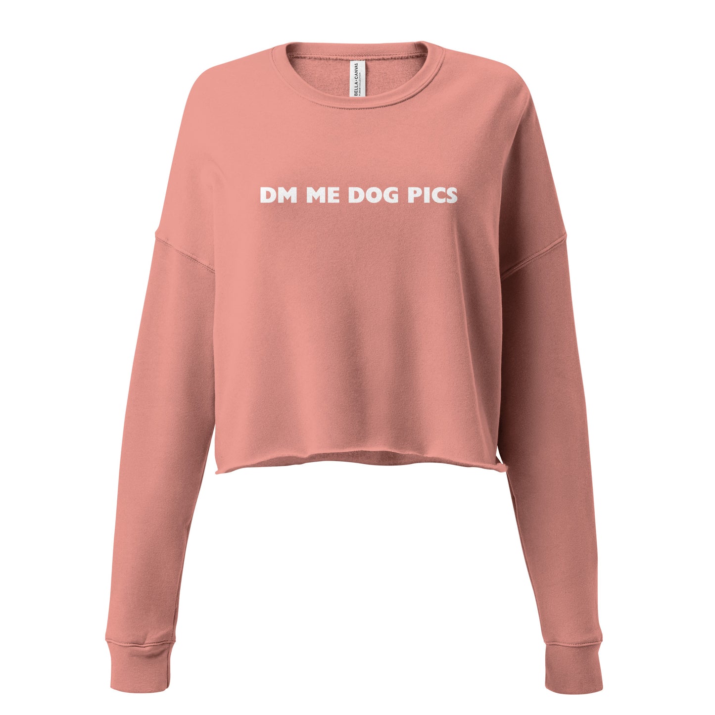 DM Me Dog Pics Crop Sweatshirt